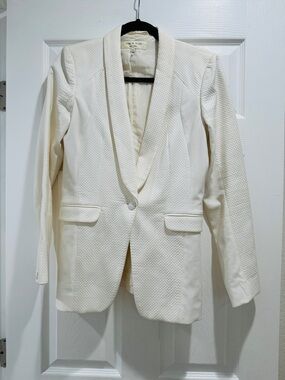 rag & bone Cream Textured Single-Button Blazer